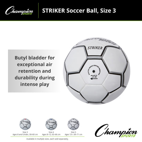 Champion Sports STRIKER SOCCER BALL SIZE 3