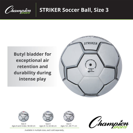 Champion Sports STRIKER SOCCER BALL SIZE 3