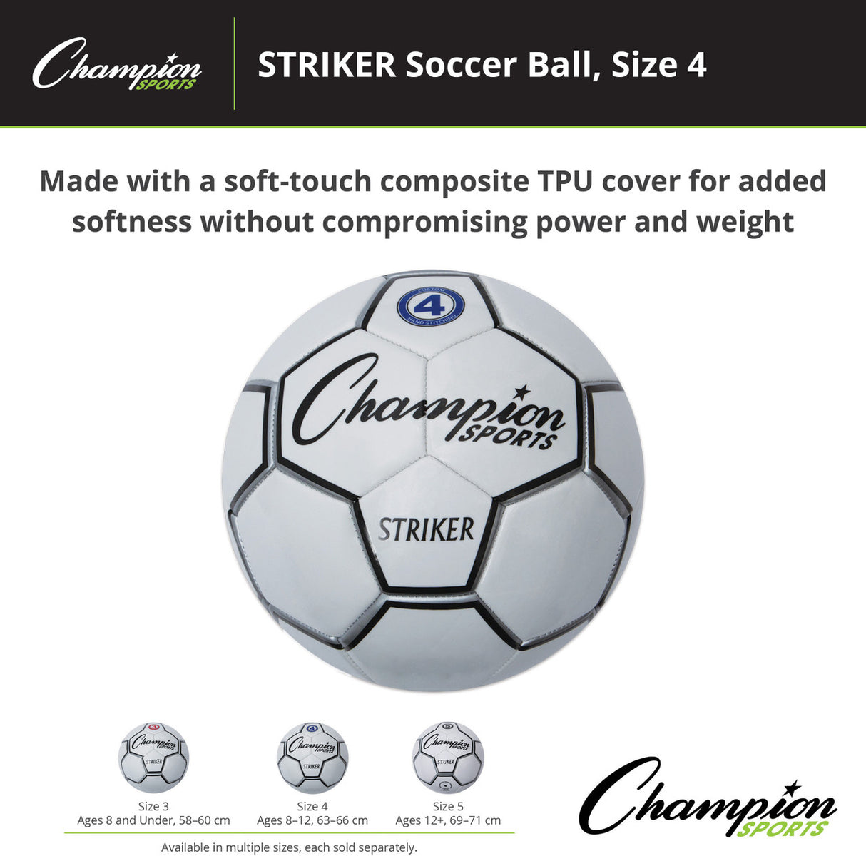 Champion Sports STRIKER SOCCER BALL SIZE 3