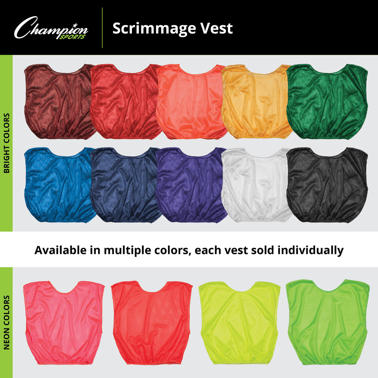 SCRIMMAGE VEST, ADULT BLACK