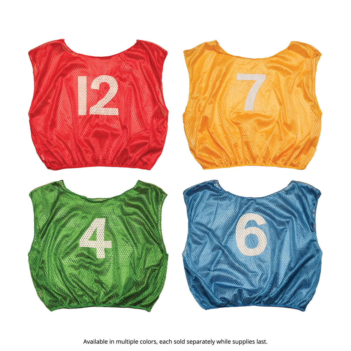 NUMBERED SCRIMMAGE VEST, YOUTH RED
