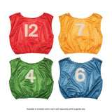NUMBERED SCRIMMAGE VEST, YOUTH RED