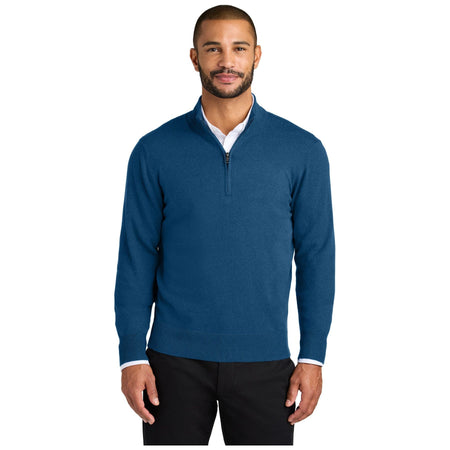 Port Authority ® Easy Care 1/4-Zip Sweater SW2900 - Port Authority SW2900 Polos/Knits Port Authority Aegean Blue Heather XS