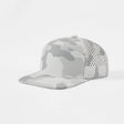 Joe's USA Hat Flat Bill 7 Panel Perforated Snapback Golf Hat - Snow Camo