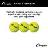 Champion Sports TENNIS BALLS, PACK OF 3