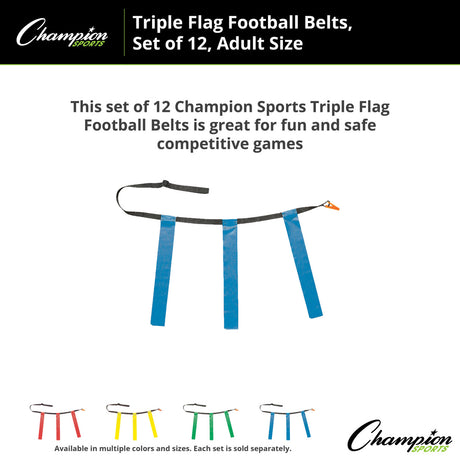TRIPLE FLAG FOOTBALL SET, ADULT BLUE