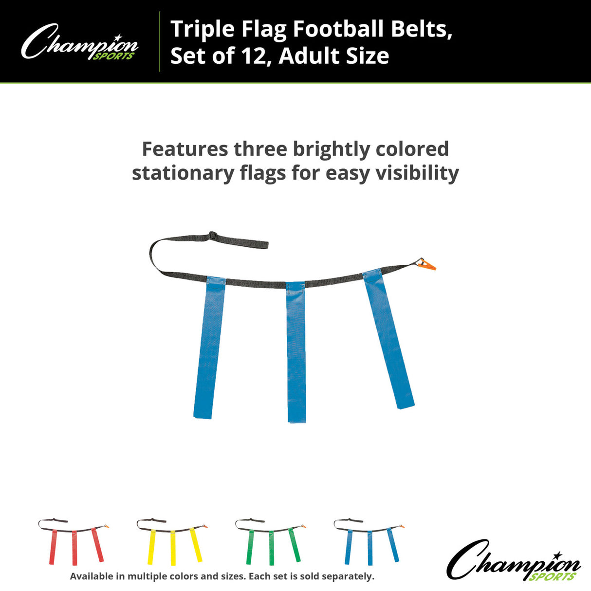 TRIPLE FLAG FOOTBALL SET, ADULT BLUE