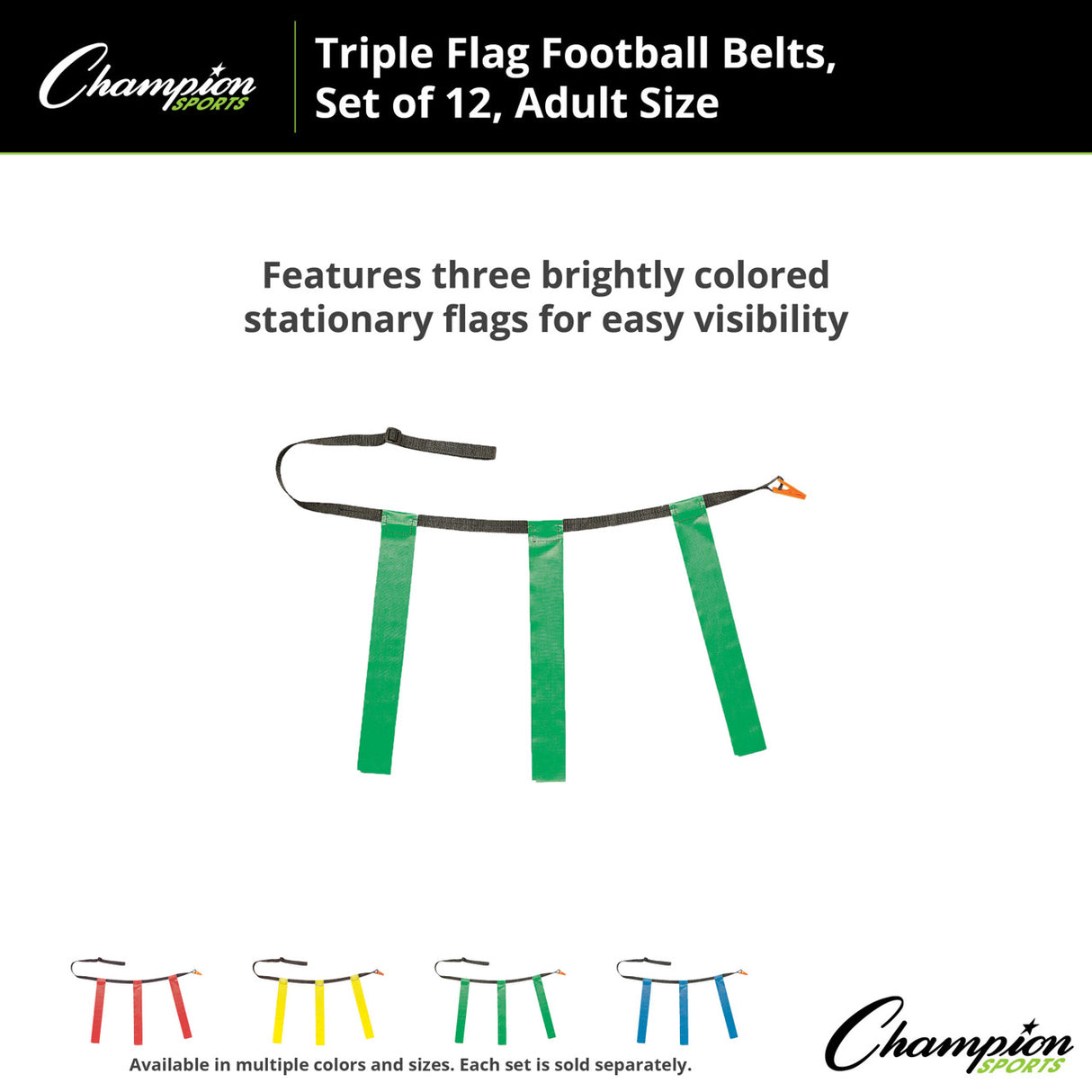 TRIPLE FLAG FOOTBALL SET, ADULT BLUE