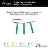 TRIPLE FLAG FOOTBALL SET, ADULT BLUE