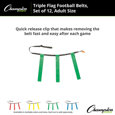 TRIPLE FLAG FOOTBALL SET, ADULT BLUE