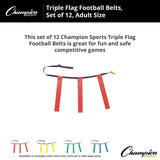 TRIPLE FLAG FOOTBALL SET, ADULT BLUE