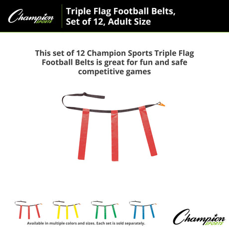 TRIPLE FLAG FOOTBALL SET, ADULT BLUE