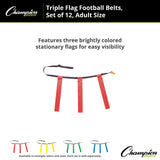 TRIPLE FLAG FOOTBALL SET, ADULT BLUE