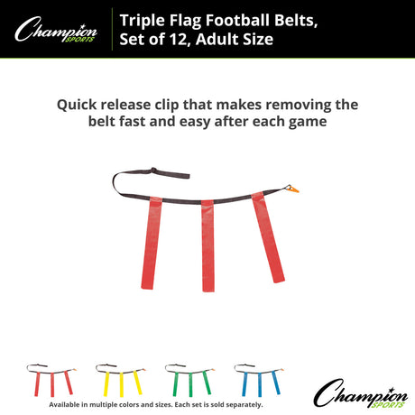 TRIPLE FLAG FOOTBALL SET, ADULT BLUE