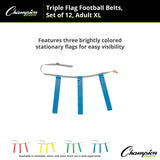 TRIPLE FLAG FOOTBALL SET, ADULT XL BLUE
