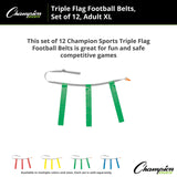 TRIPLE FLAG FOOTBALL SET, ADULT XL BLUE