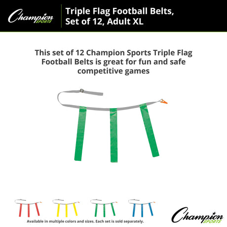 TRIPLE FLAG FOOTBALL SET, ADULT XL BLUE