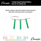 TRIPLE FLAG FOOTBALL SET, ADULT XL BLUE