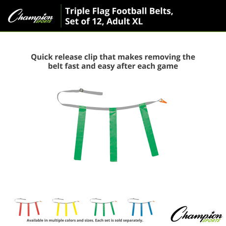 TRIPLE FLAG FOOTBALL SET, ADULT XL BLUE