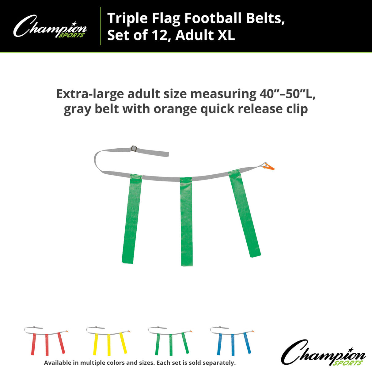 TRIPLE FLAG FOOTBALL SET, ADULT XL BLUE