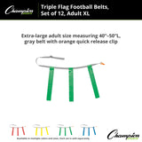 TRIPLE FLAG FOOTBALL SET, ADULT XL BLUE