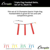 TRIPLE FLAG FOOTBALL SET, ADULT XL BLUE