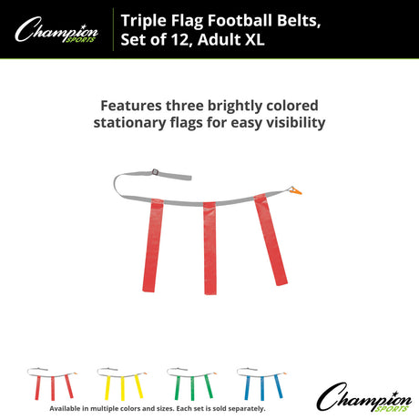 TRIPLE FLAG FOOTBALL SET, ADULT XL BLUE