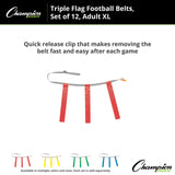 TRIPLE FLAG FOOTBALL SET, ADULT XL BLUE