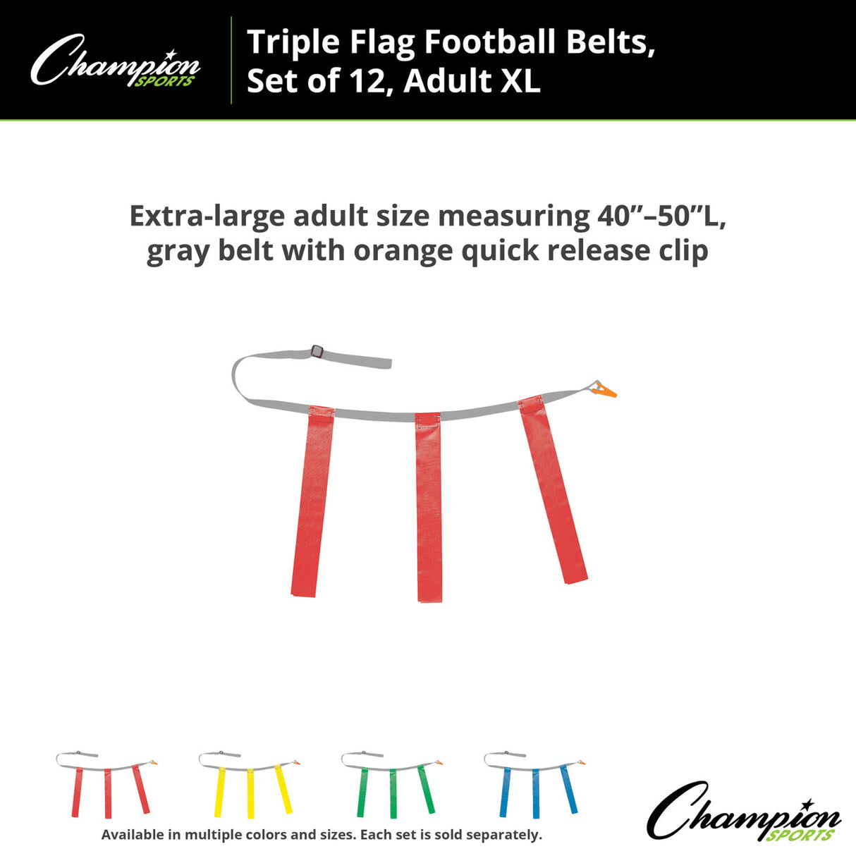 TRIPLE FLAG FOOTBALL SET, ADULT XL BLUE