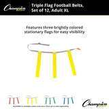 TRIPLE FLAG FOOTBALL SET, ADULT XL BLUE