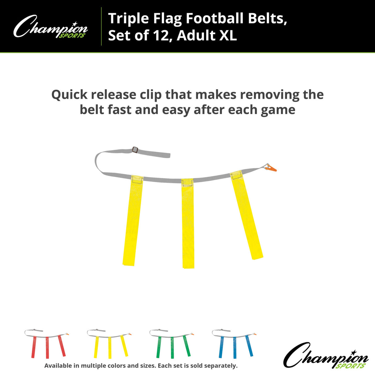 TRIPLE FLAG FOOTBALL SET, ADULT XL BLUE