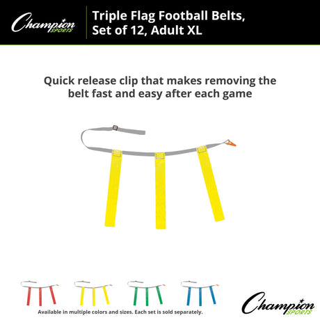 TRIPLE FLAG FOOTBALL SET, ADULT XL BLUE