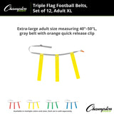TRIPLE FLAG FOOTBALL SET, ADULT XL BLUE