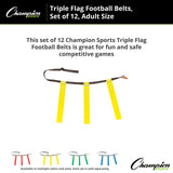 TRIPLE FLAG FOOTBALL SET, ADULT BLUE