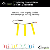 TRIPLE FLAG FOOTBALL SET, ADULT BLUE