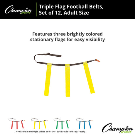 TRIPLE FLAG FOOTBALL SET, ADULT BLUE