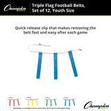 TRIPLE FLAG FOOTBALL SET, YOUTH BLUE