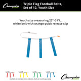 TRIPLE FLAG FOOTBALL SET, YOUTH BLUE