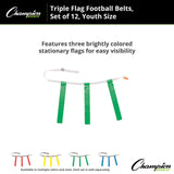 TRIPLE FLAG FOOTBALL SET, YOUTH BLUE