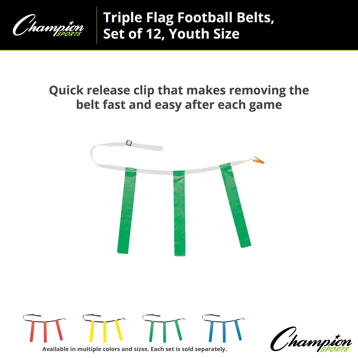TRIPLE FLAG FOOTBALL SET, YOUTH BLUE