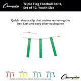 TRIPLE FLAG FOOTBALL SET, YOUTH BLUE