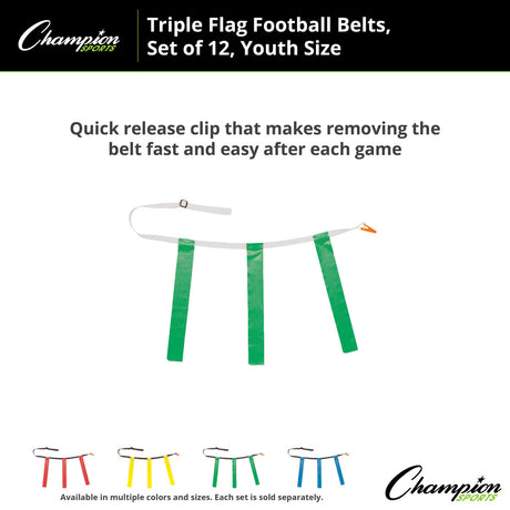 TRIPLE FLAG FOOTBALL SET, YOUTH BLUE