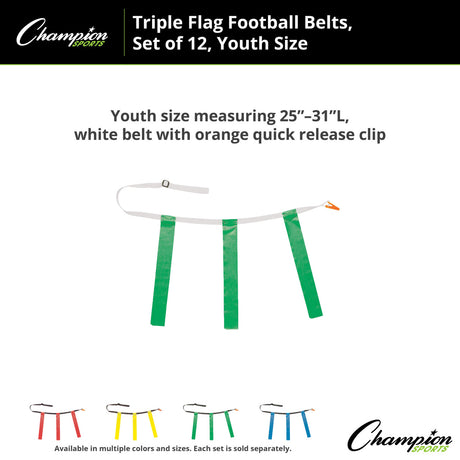 TRIPLE FLAG FOOTBALL SET, YOUTH BLUE