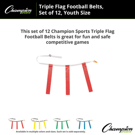 TRIPLE FLAG FOOTBALL SET, YOUTH BLUE