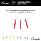 TRIPLE FLAG FOOTBALL SET, YOUTH BLUE