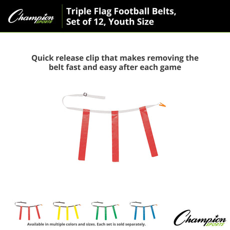 TRIPLE FLAG FOOTBALL SET, YOUTH BLUE