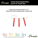 TRIPLE FLAG FOOTBALL SET, YOUTH BLUE