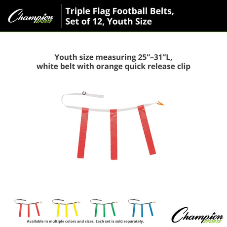 TRIPLE FLAG FOOTBALL SET, YOUTH BLUE