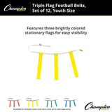TRIPLE FLAG FOOTBALL SET, YOUTH BLUE