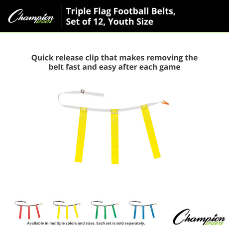 TRIPLE FLAG FOOTBALL SET, YOUTH BLUE